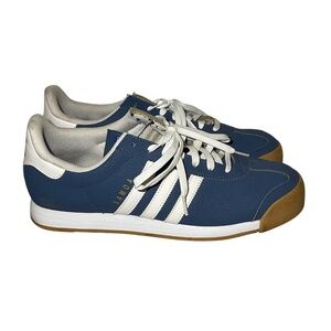 Adidas Men’s Samoa Blue and White Sneakers Size 11